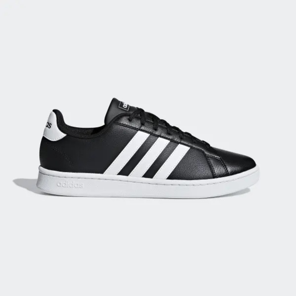 Adidas Court Low Kids 5.5W Women’s 7 Black-White